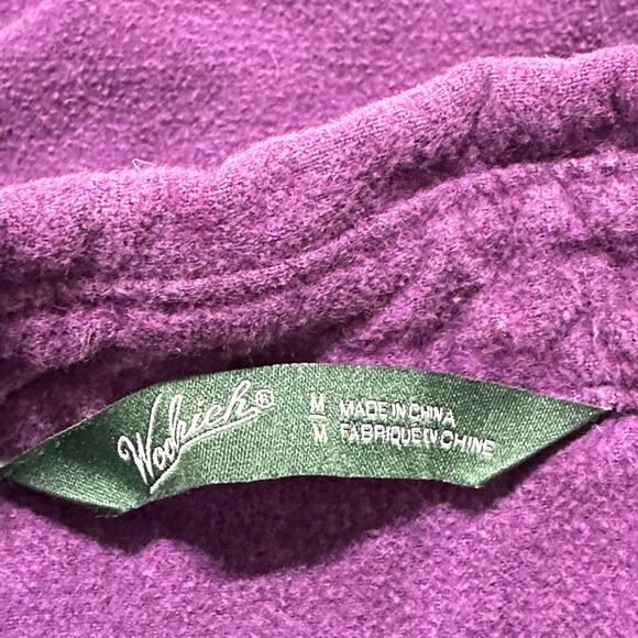 Woolrich Button Up Shirt Women Size M Purple Long Sleeve 100% Cotton Western - Picture 5 of 9
